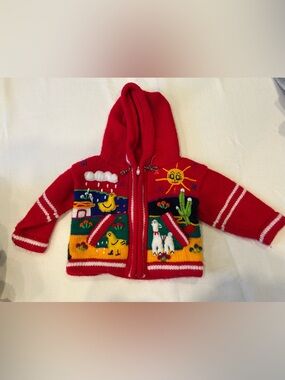 Handmade knit animal sweater 3 month